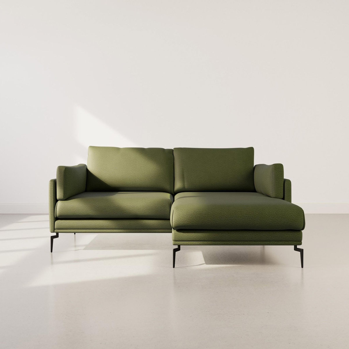 LISA DESIGN Carlos - canapé d'angle droit 4 places ultra moelleux en tissu texturé