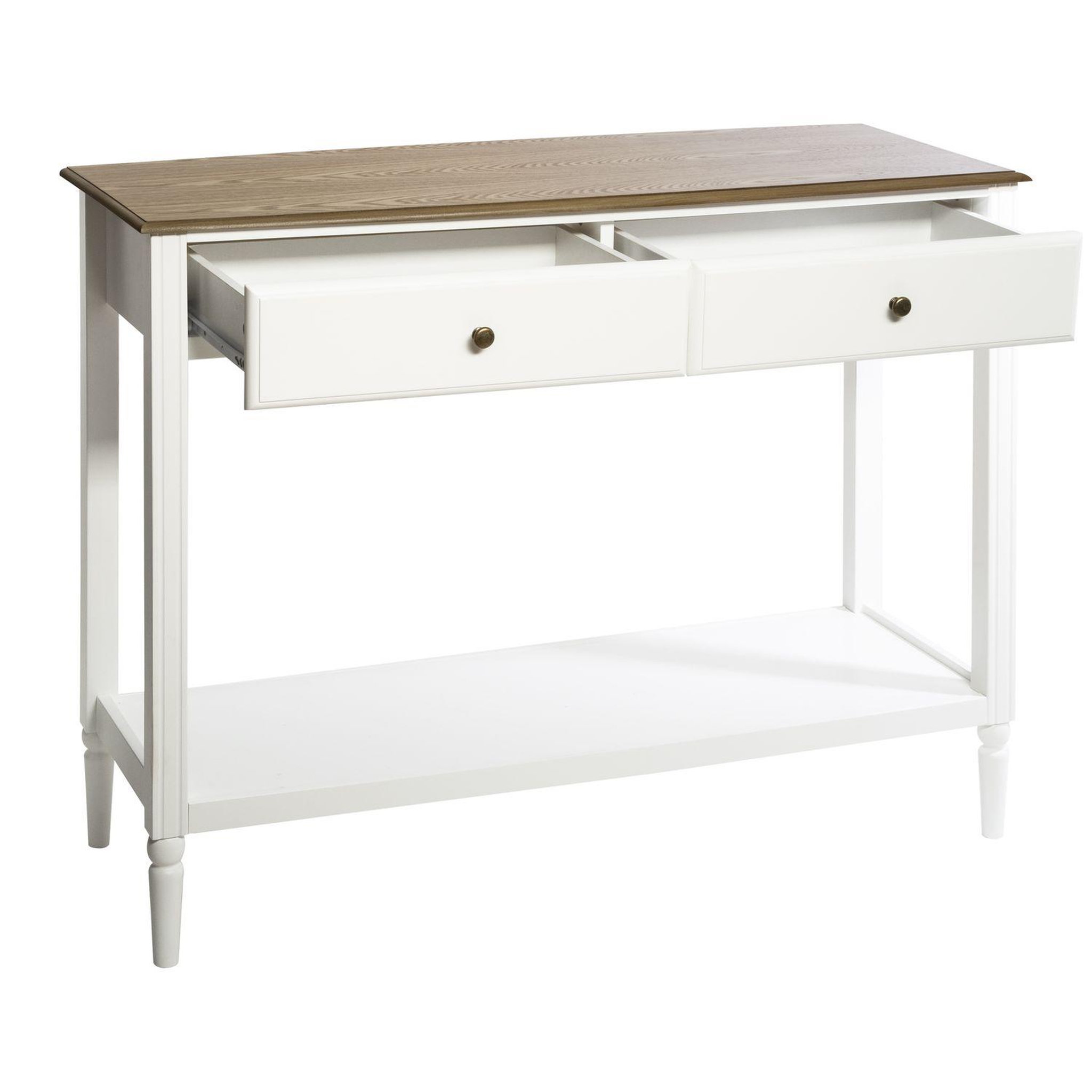 Voir la diapositive 3 : ATMOSPHERA Console design bois solen - l. 110 x h. 85 cm - blanc