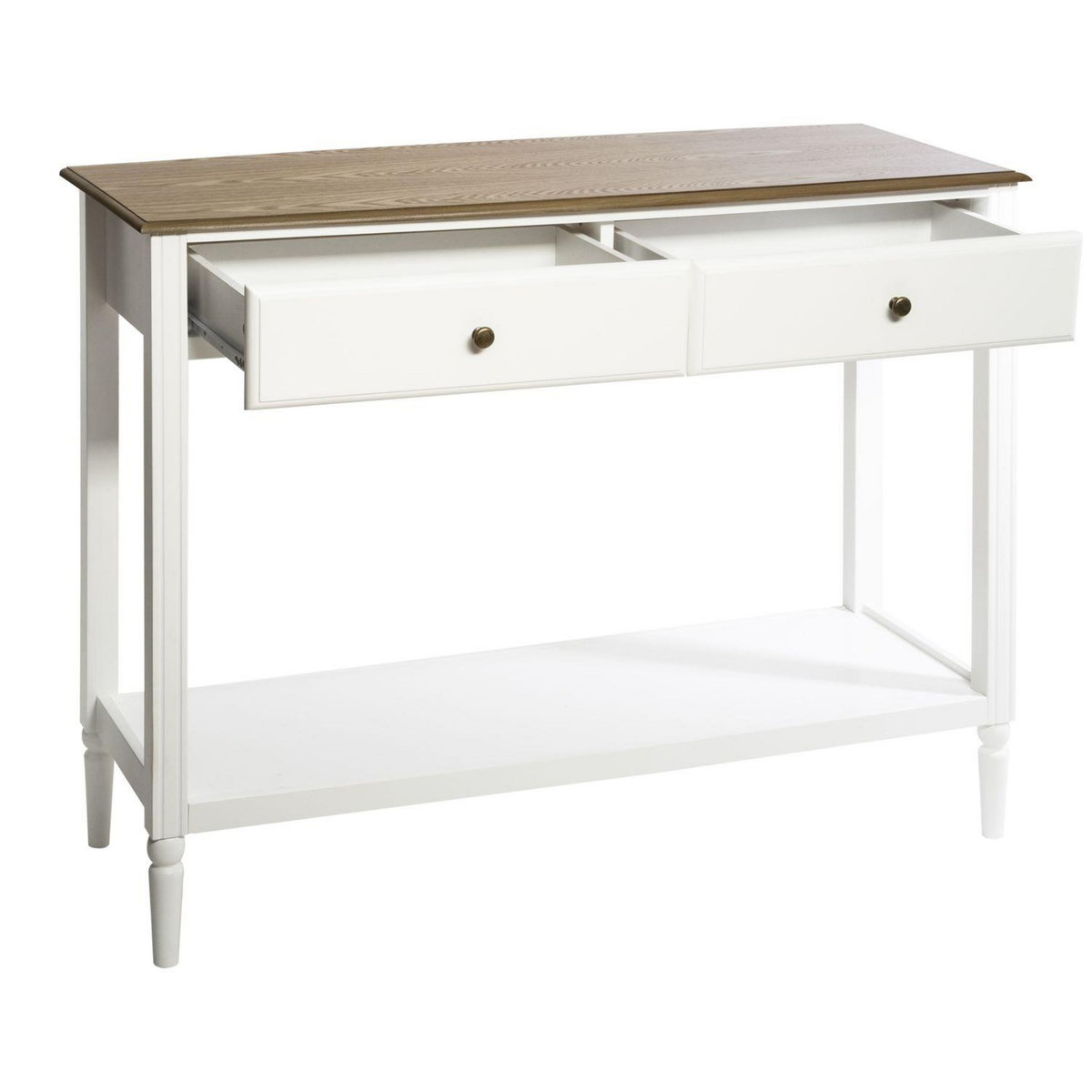 ATMOSPHERA Console design bois Solen - L. 110 x H. 85 cm - Blanc