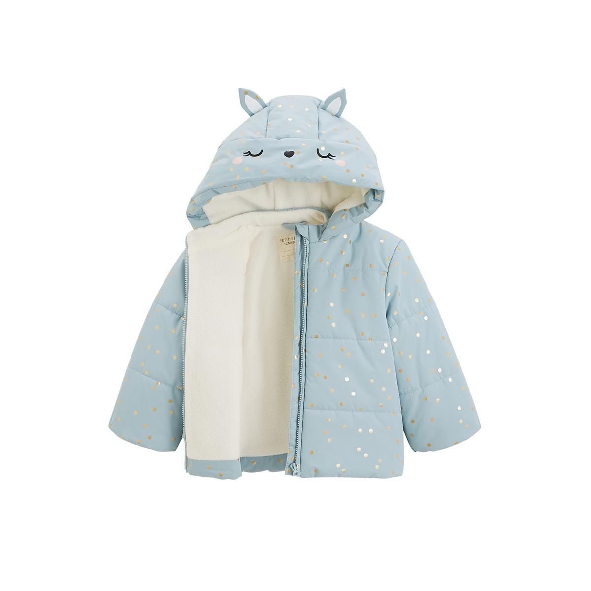 Petit Béguin Doudoune bébé intérieur polaire avec capuche Alma