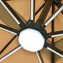 Voir la diapositive 6 : OUTSUNNY Parasol déporté carré parasol LED inclinable pivotant 360° manivelle piètement acier dim. 3L x 3l x 2,66H m beige