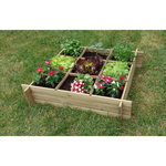 GARDENSTAR Carré Potager avec séparateurs - Bois - 100x100x20cm