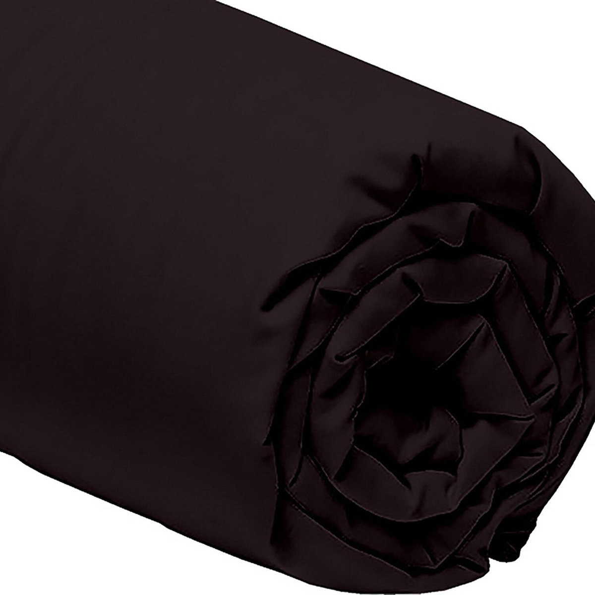 Home collection Drap housse , bonnet 30cm 100% percale de coton 80fils noir