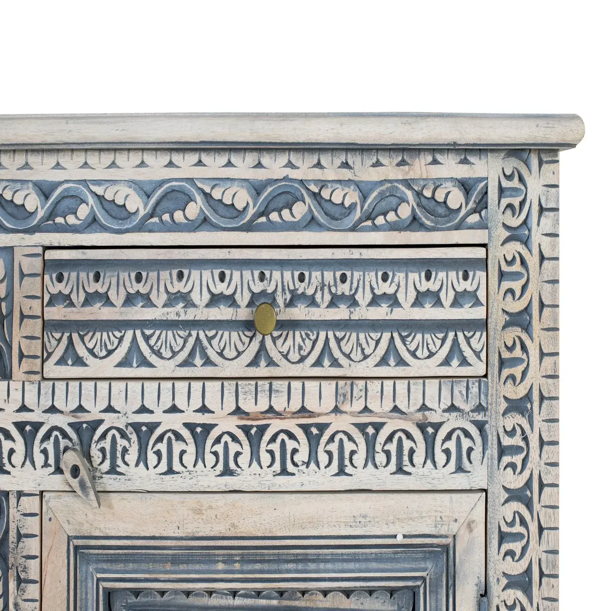 Voir la diapositive 5 : GINER Y COLOMER SL Buffet en bois de manguier 190cm style ethnique colonial sculpté