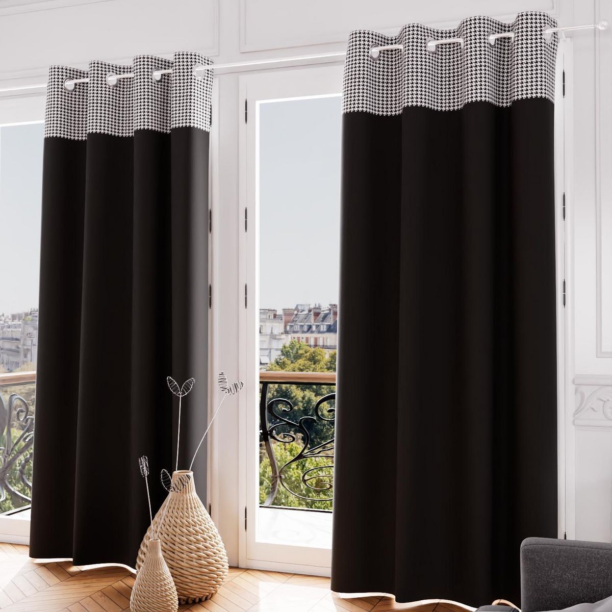 SOLEIL D'OCRE Rideau à oeillets en coton 135x250 cm VICTORIA, par Soleil d'Ocre