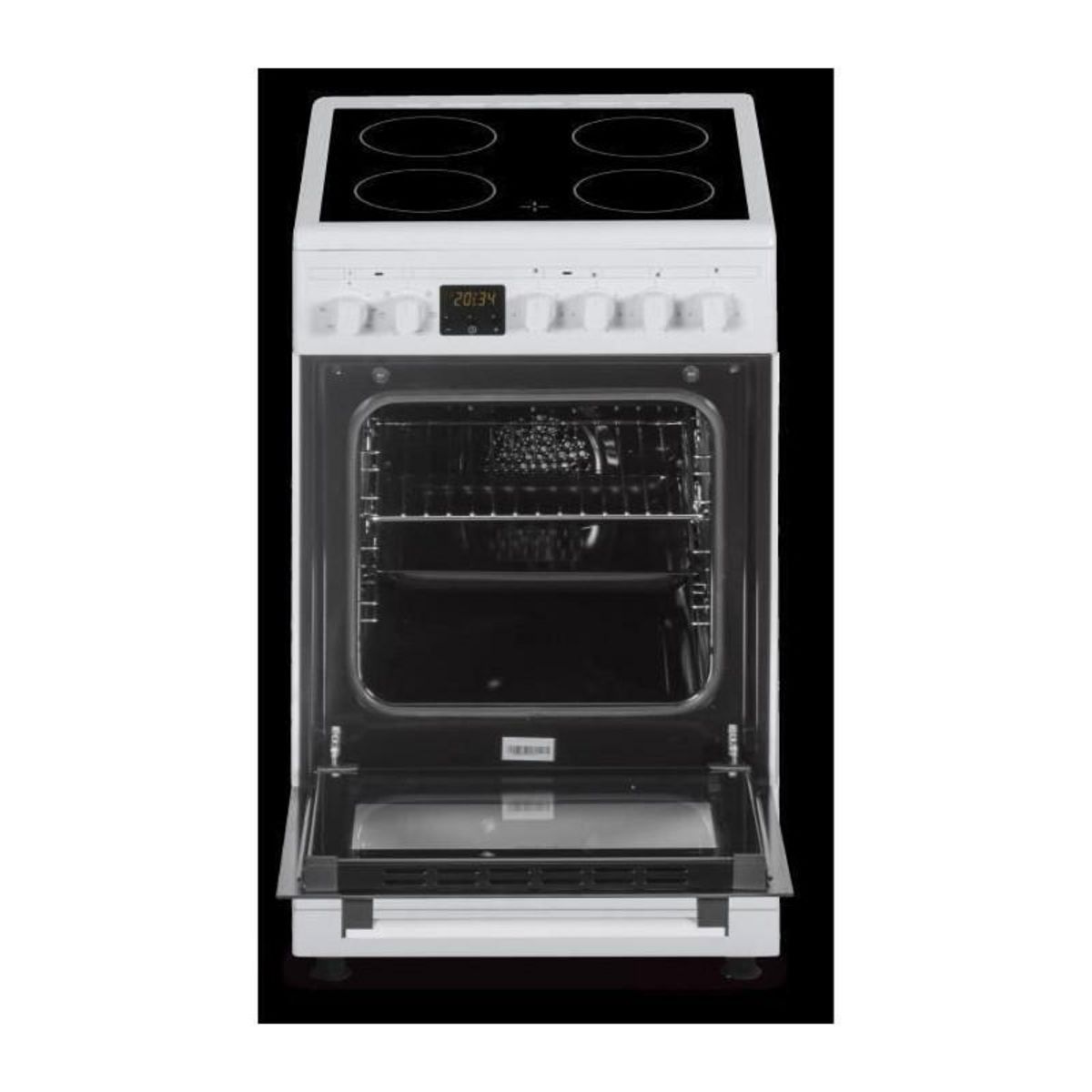 CONTINENTAL EDISON Cuisiniere vitrocéramique CONTINENTAL EDISON CECV50FCW - 4 feux - L49,8 x H86 xP67 cm - Blanc