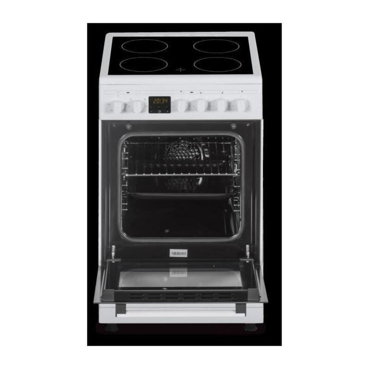 CONTINENTAL EDISON Cuisiniere vitrocéramique CONTINENTAL EDISON CECV50FCW - 4 feux - L49,8 x H86 xP67 cm - Blanc