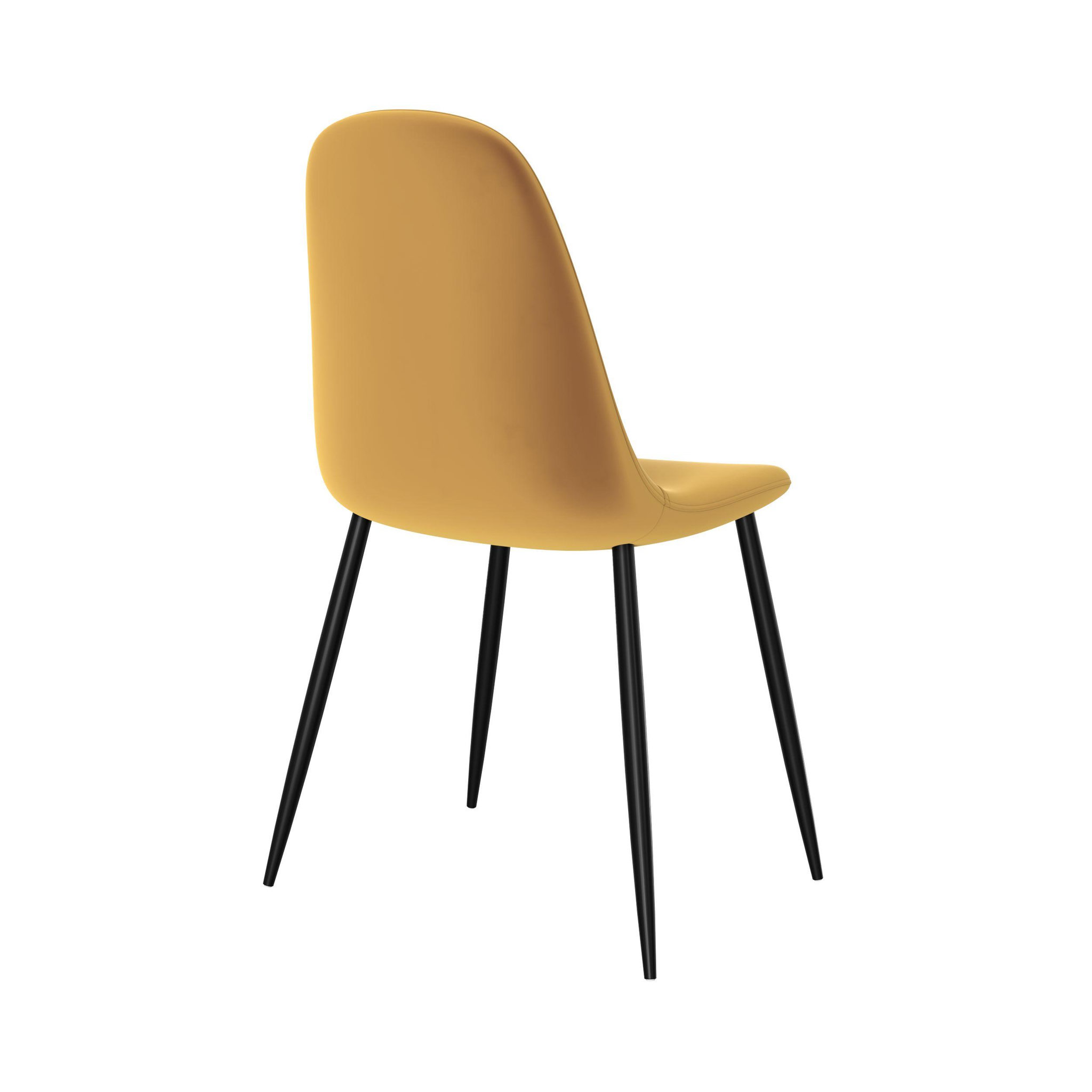 Voir la diapositive 2 : Rendez vous déco Lot de 2 chaises en velours jaune et pieds en métal - Malrik