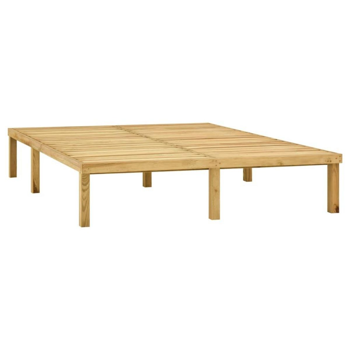 VIDAXL Chaise longue double Bois de pin impregne de vert