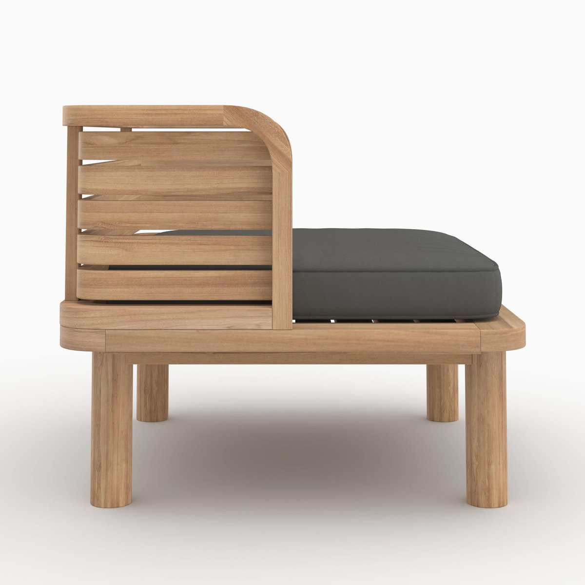 Rendez vous déco Fauteuil de jardin en teck massif et coussin gris-Kilda