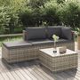 Voir la diapositive 1 : VIDAXL Salon de jardin 4 pcs avec coussins Gris Resine tressee
