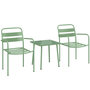 Voir la diapositive 1 : OUTSUNNY Ensemble bistro de jardin 3 pièces métal style vintage vert pastel