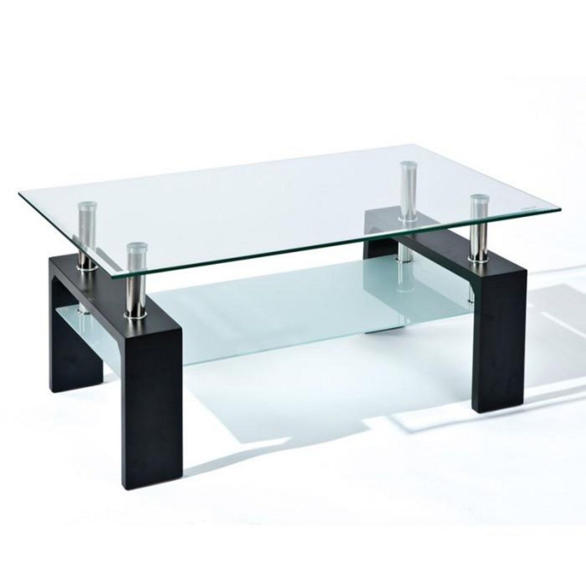 Paris Prix Table Basse Design en Verre  Leny  100cm Noir