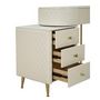 Voir la diapositive 6 : Paris Prix Coiffeuse Avec Pouf Effet Marbre  Sharon  120 Blanc & Or