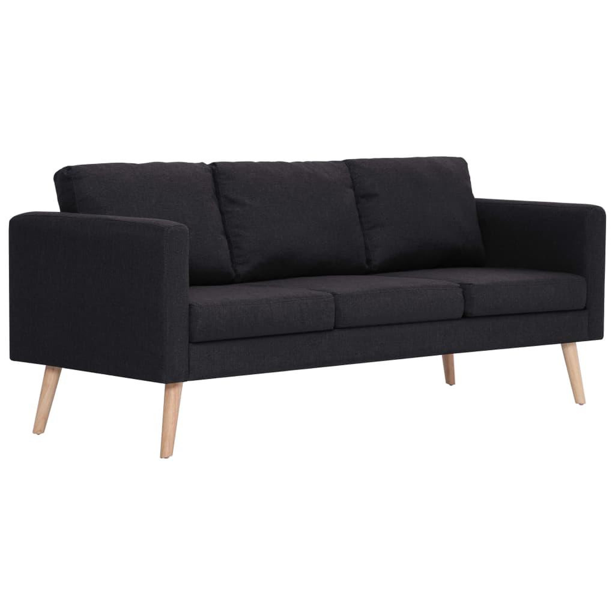 Voir la diapositive 2 : VIDAXL Canape a 3 places Tissu Noir