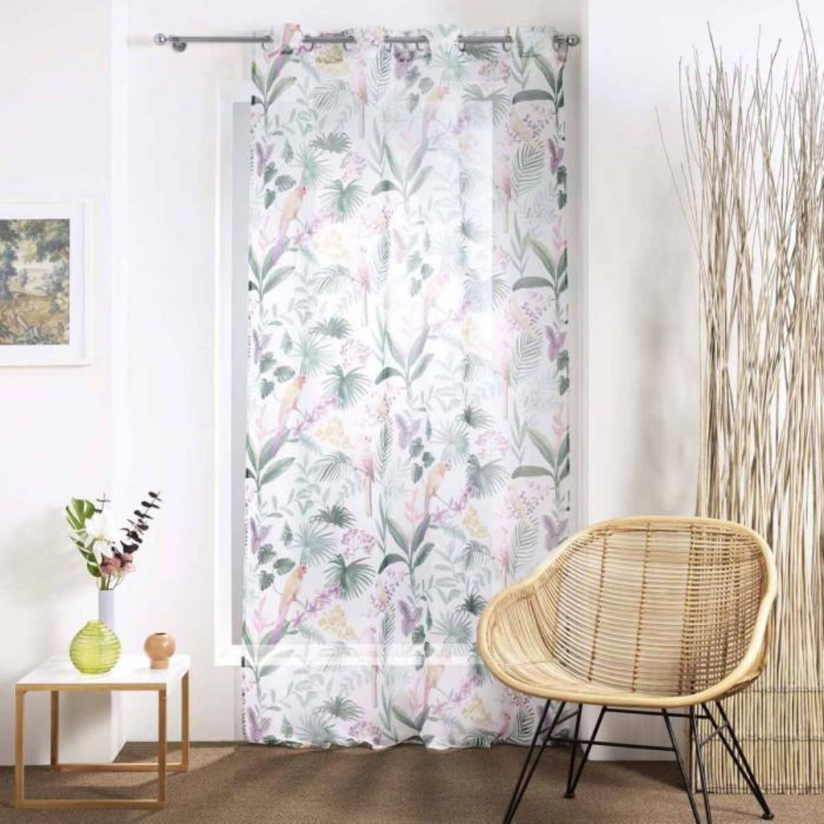 Paris Prix Rideau Voilage à Œillets  Panis  140x240cm Multicolore