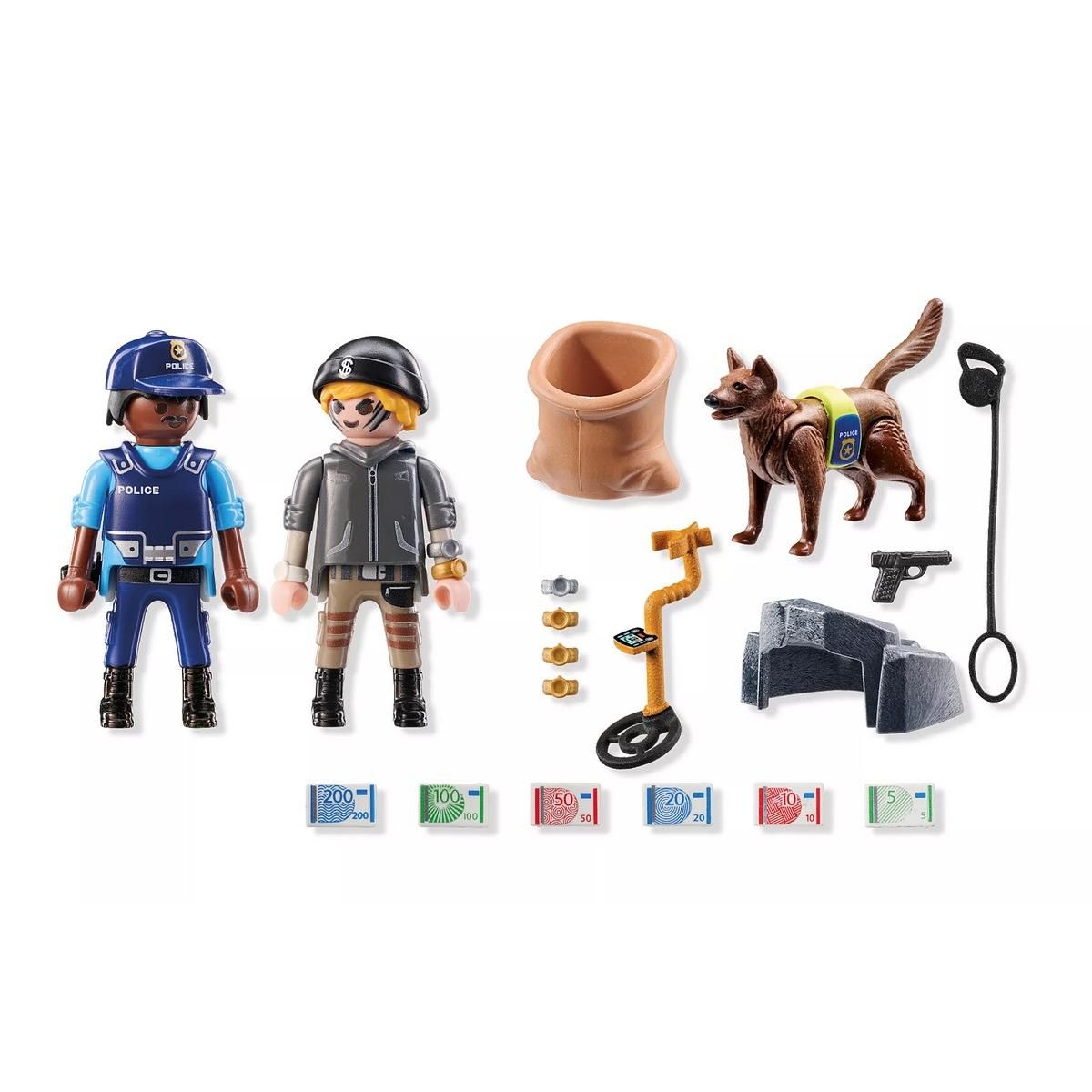PLAYMOBIL 71731 Policier chien de recherche et voleur