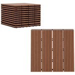 OUTSUNNY Lot de 11 dalles de jardin piscine 30 x 30 x 2,2 cm - clipsables, antidérapantes - HDPE effet bois
