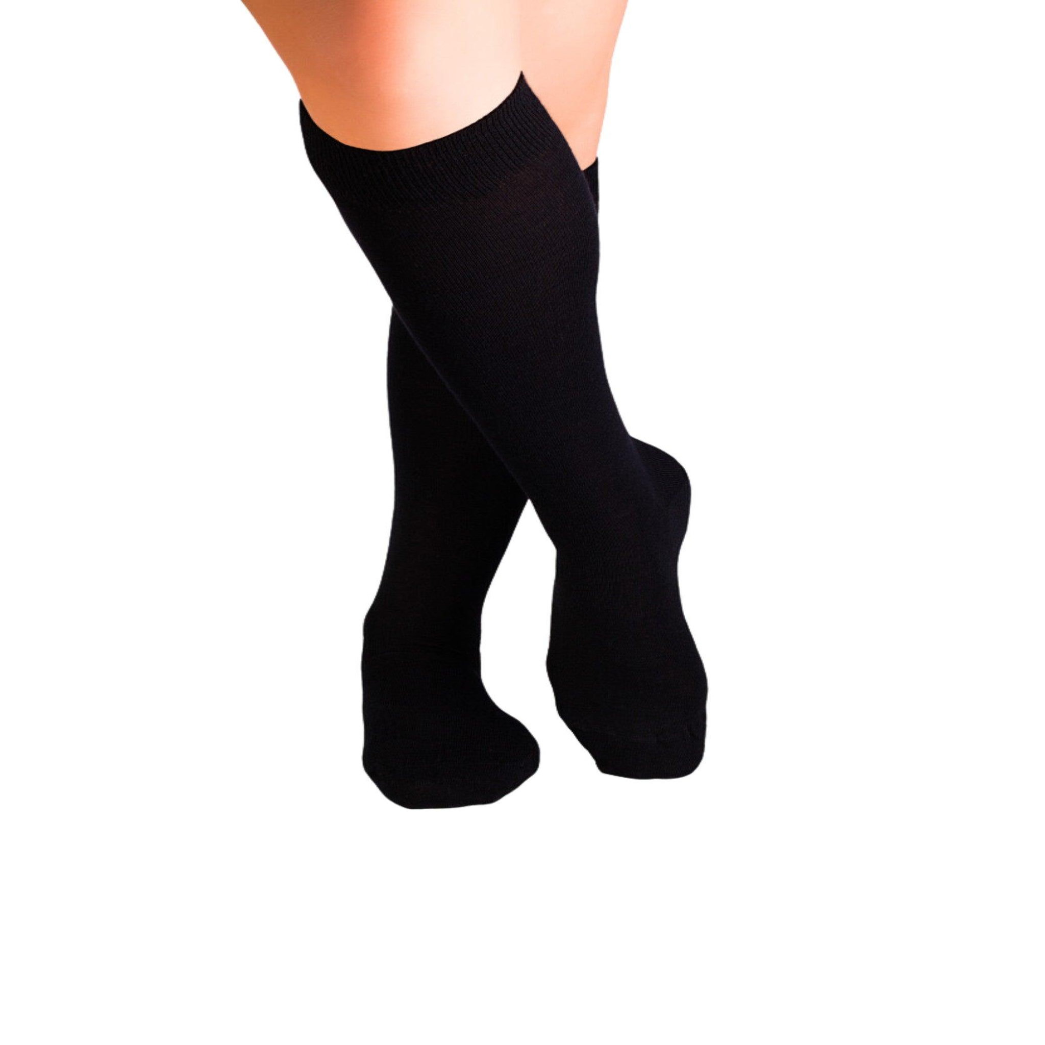 PIRIN HILL Chaussettes haut-mollet laine mérinos & coton noires