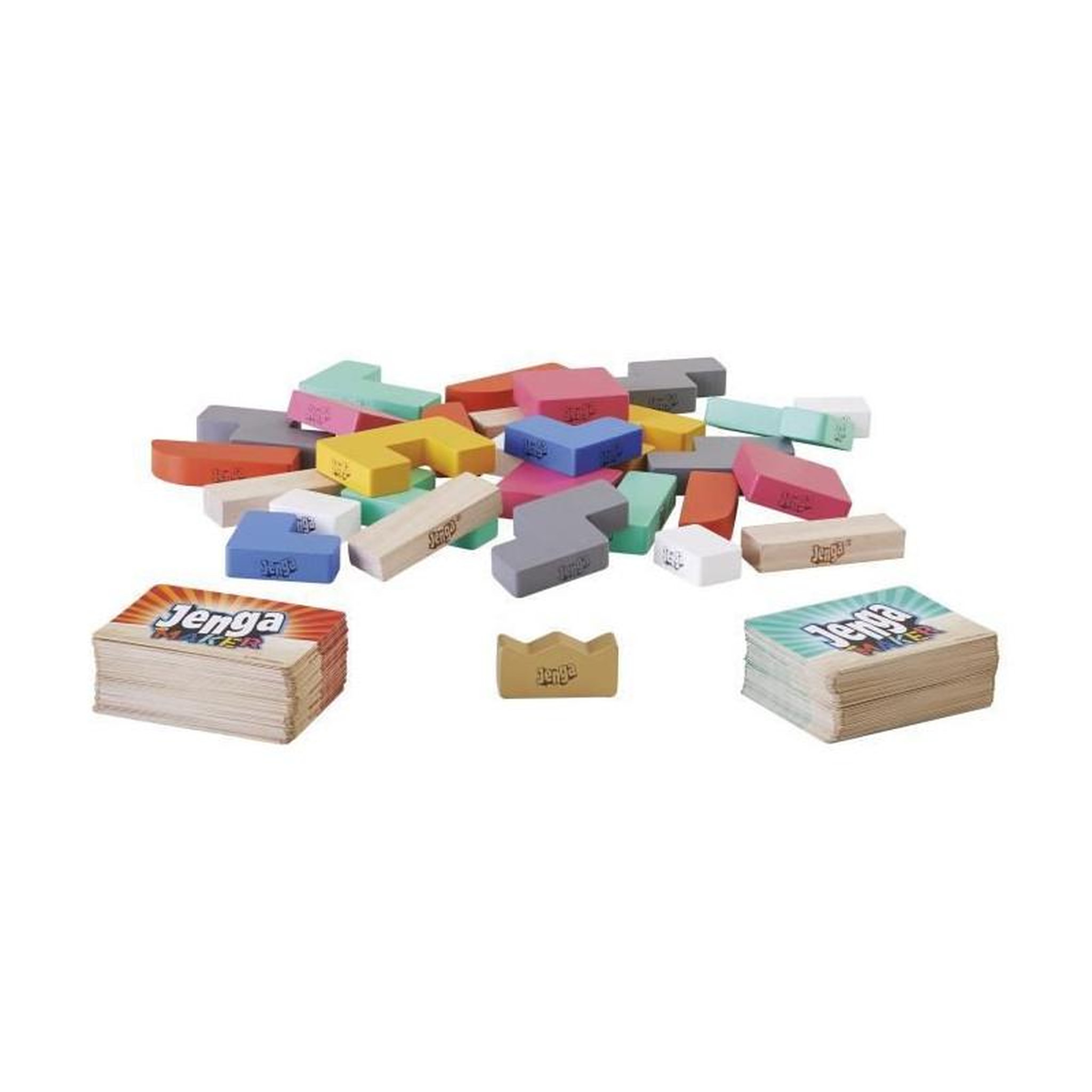 Voir la diapositive 2 : HASBRO Jenga Maker, tour d'empilage avec blocs en bois massif véritable, jeu pour enfants, a partir de 8 ans, pour 2 a 6 joueurs