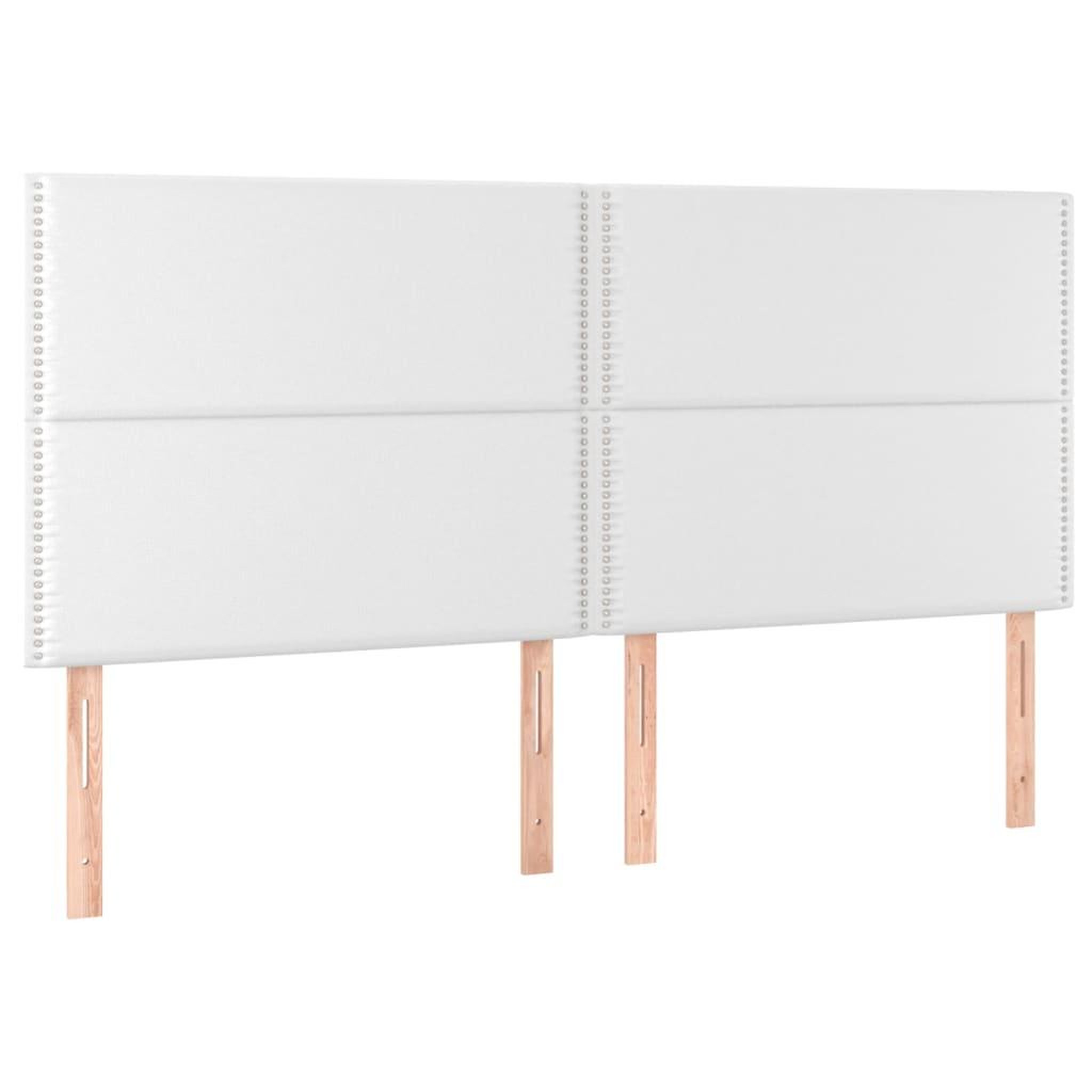 Voir la diapositive 4 : VIDAXL Tete de lit a LED Blanc 200x5x118/128 cm Similicuir