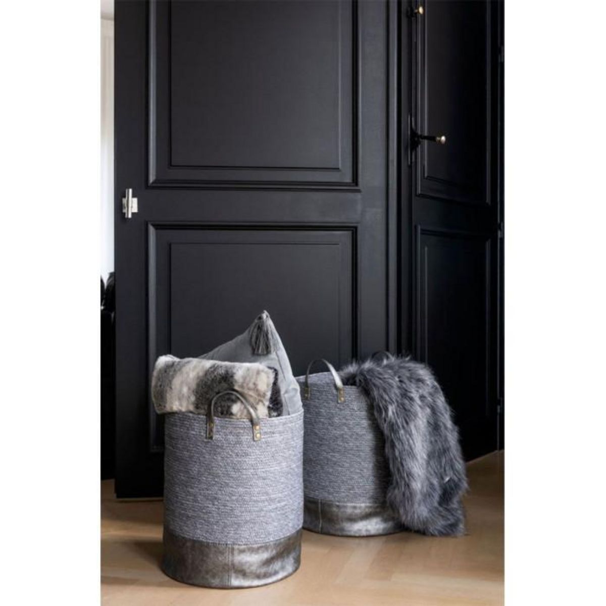 Paris Prix Coussin Déco Déhoussable  Flok  45x45cm Gris
