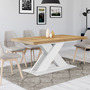 Voir la diapositive 4 : ID MARKET Table à manger extensible rectangle ALICIA 6-10 personnes bois et blanc 160-200 cm