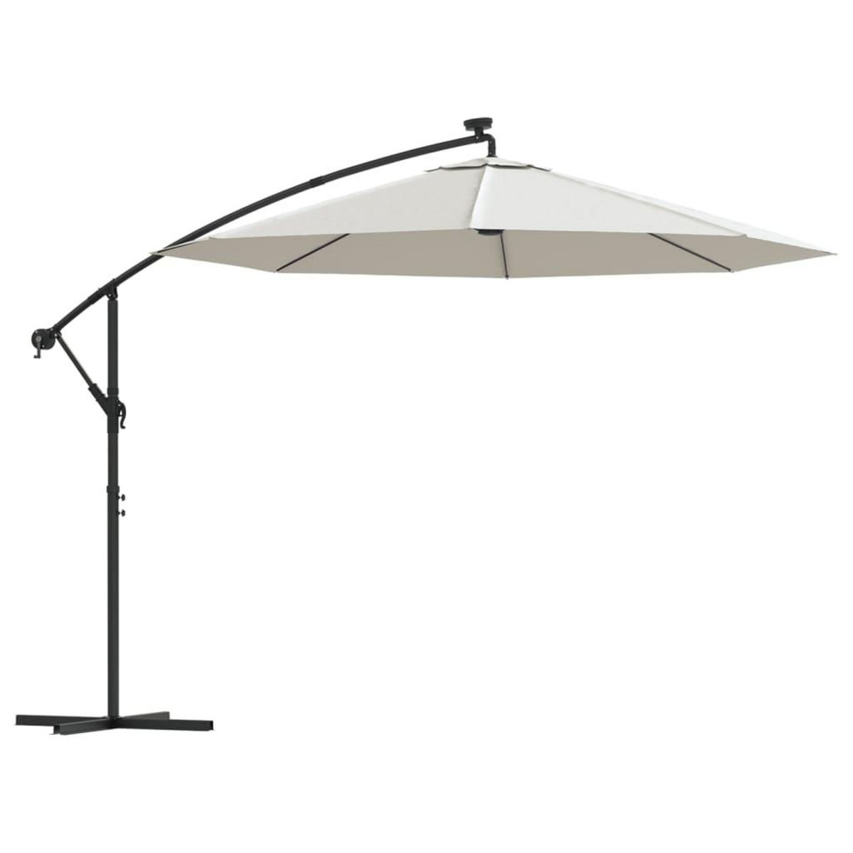 VIDAXL Parasol avec eclairage LED 300cm Poteau en metal Sable
