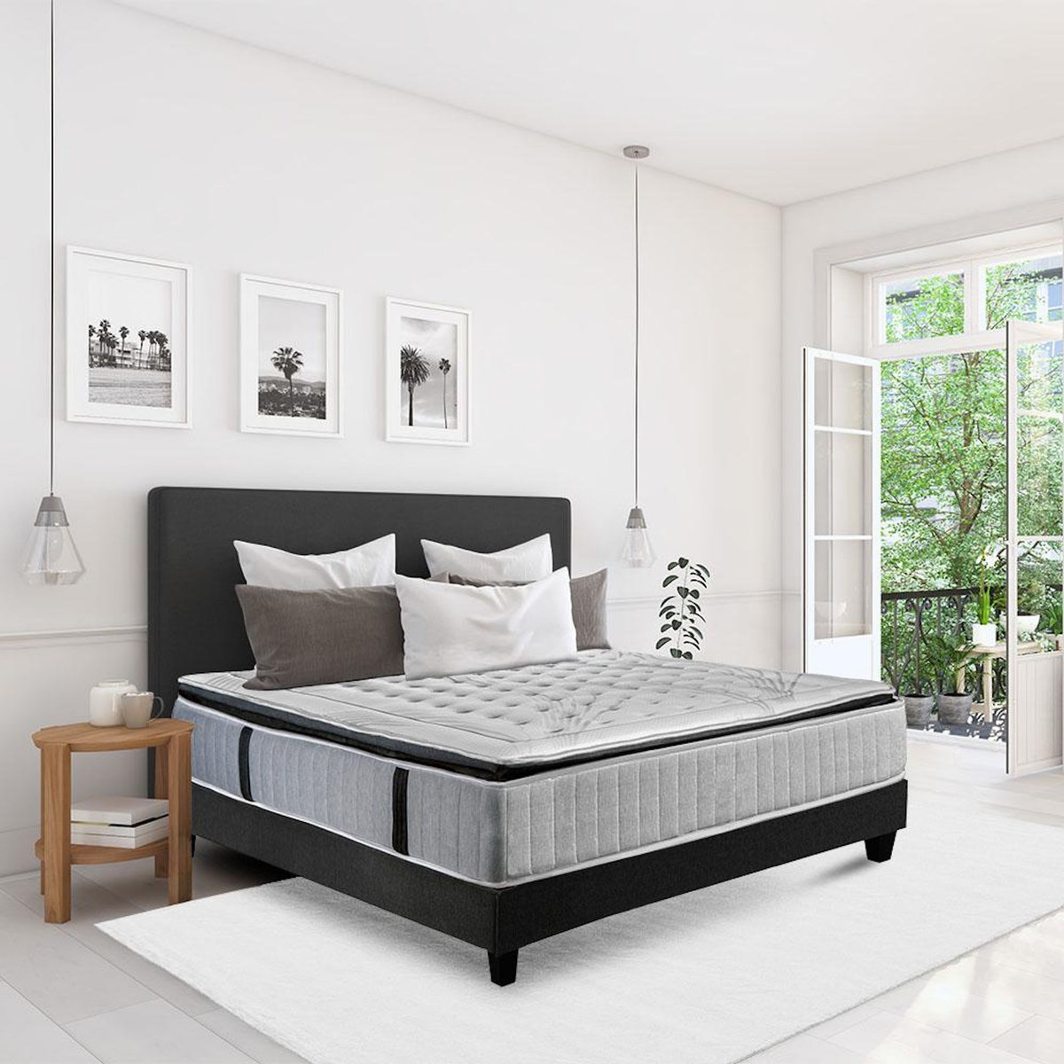 OLYMPE LITERIE OLYMPE LITERIE | Ensemble PHIGALIE | Matelas Ressorts ensachés + Sommier Bois