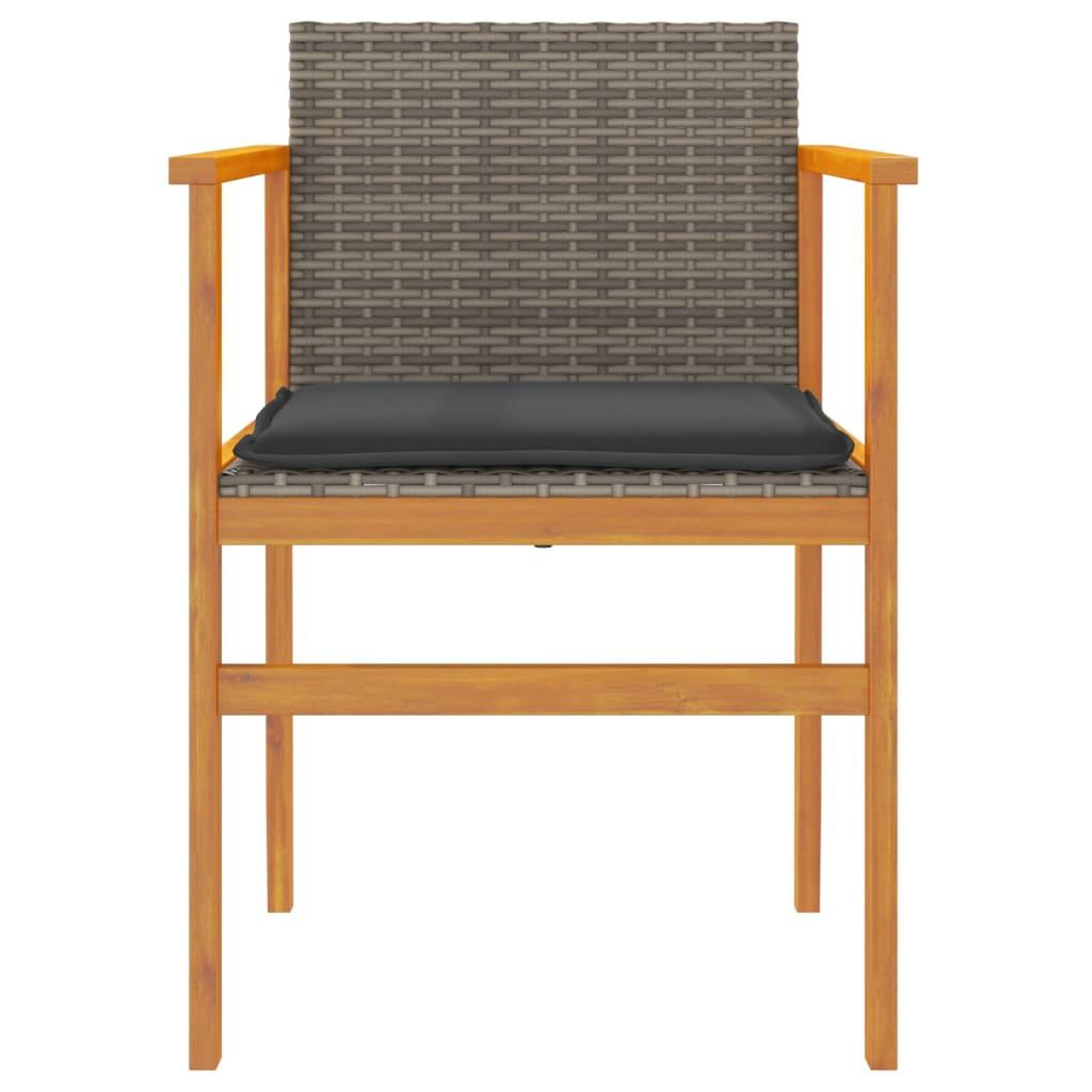 Voir la diapositive 5 : VIDAXL Chaises de jardin coussins lot de 2 gris resine tressee et bois