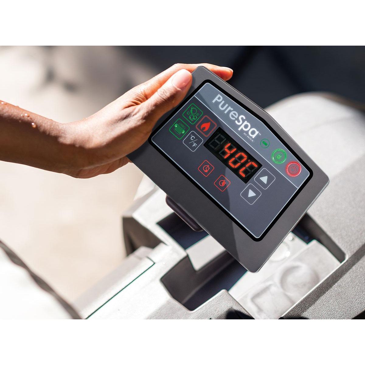 INTEX Spa gonflable PureSpa Carbone octogonal Bulles et Jets 6 places - Intex