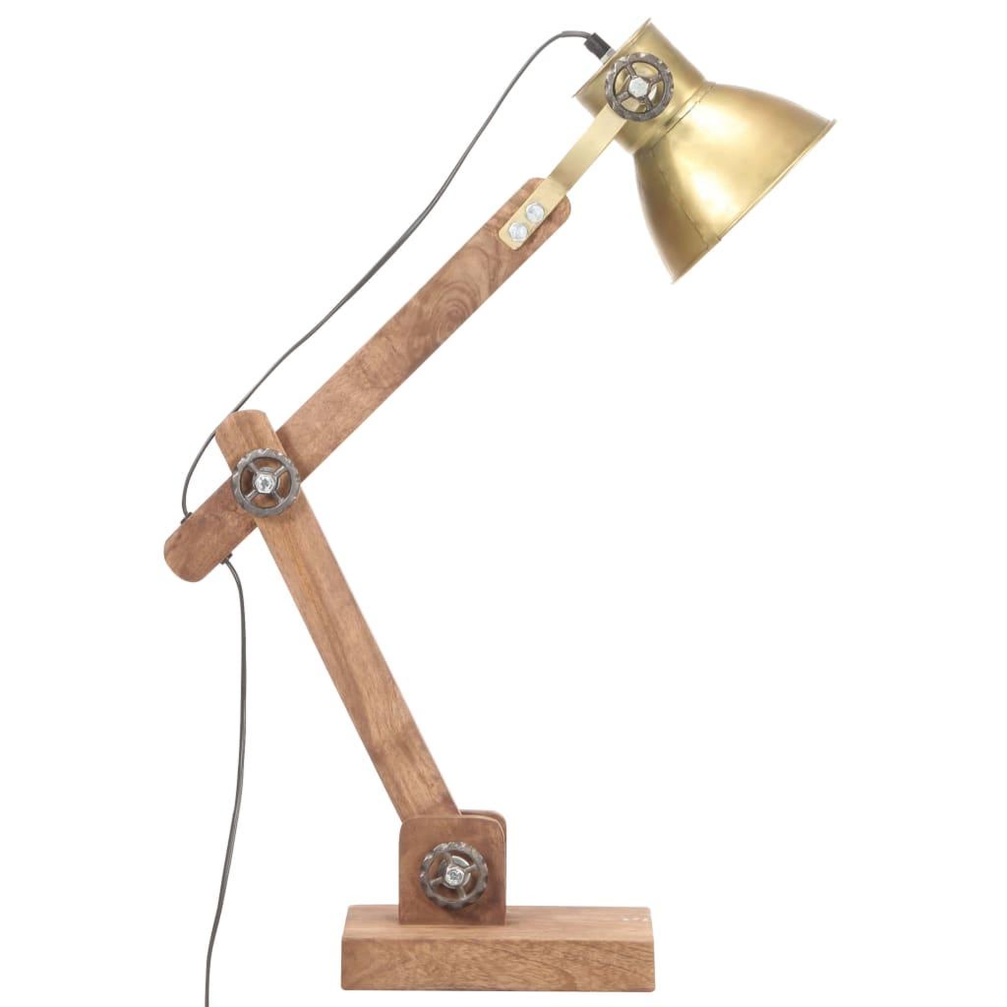 Voir la diapositive 4 : VIDAXL Lampe de bureau industrielle Laiton Rond 58x18x90 cm E27