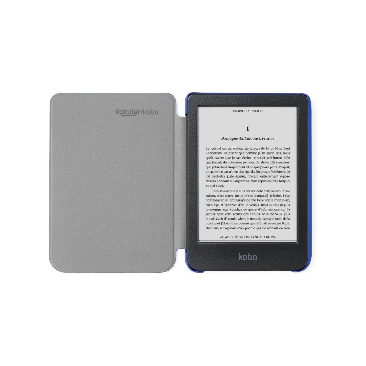 kobo Pochette Clara Colour/BW Cover Basic Bleu