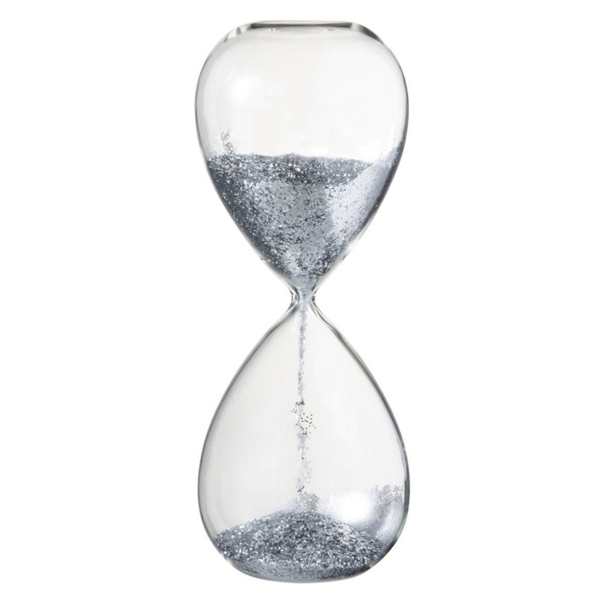 J-LINE Sablier déco  perles  32cm argent