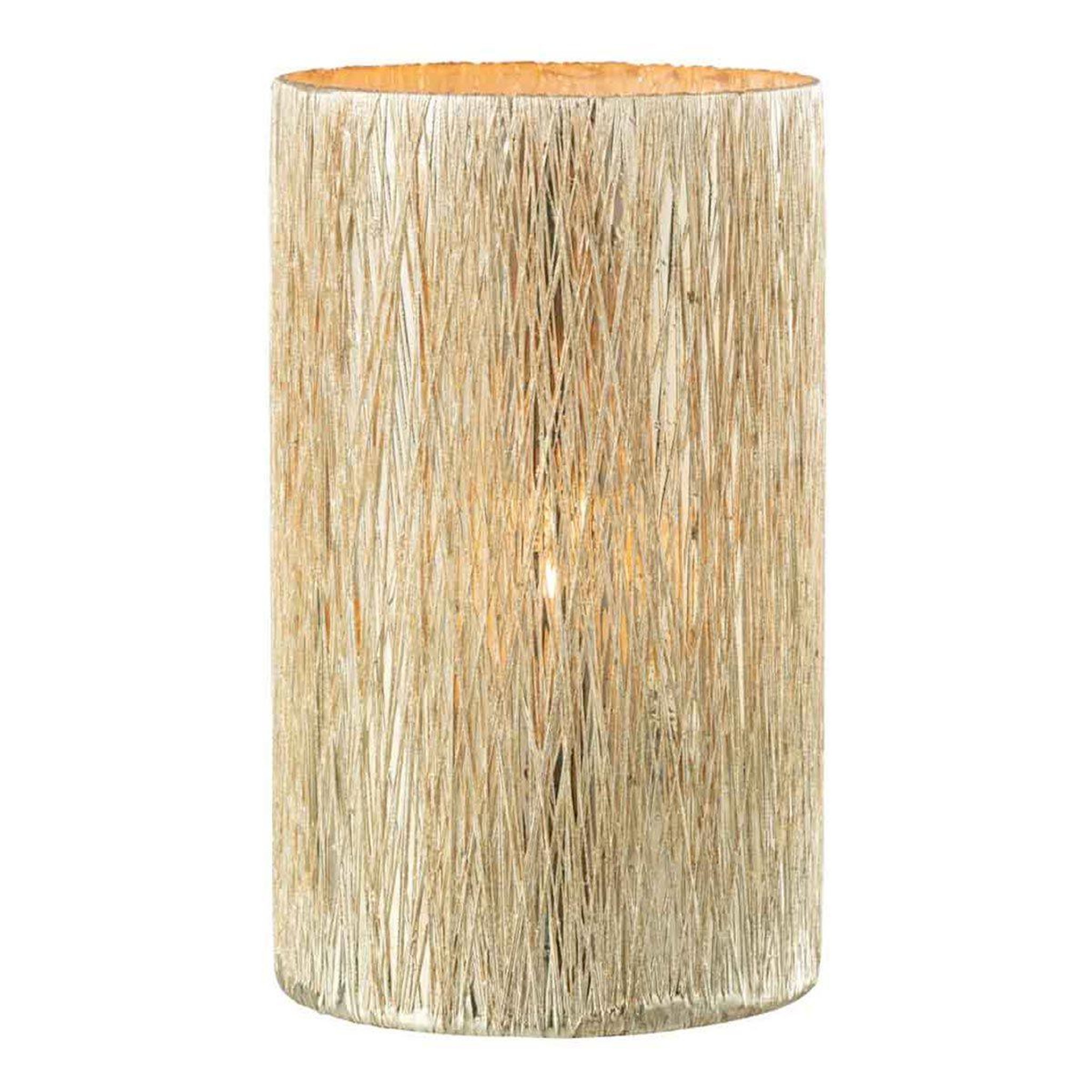 Voir la diapositive 2 : J-LINE Photophore en verre design  nelly  20cm argent