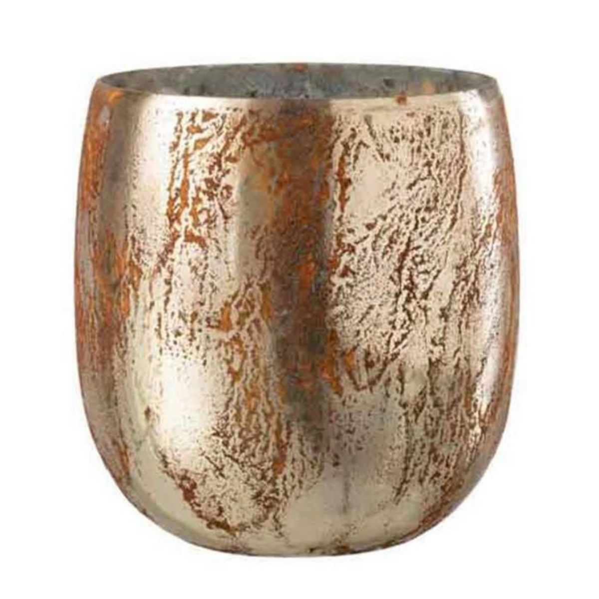 Paris Prix Photophore en Verre  Vintage  16cm Marron & Or