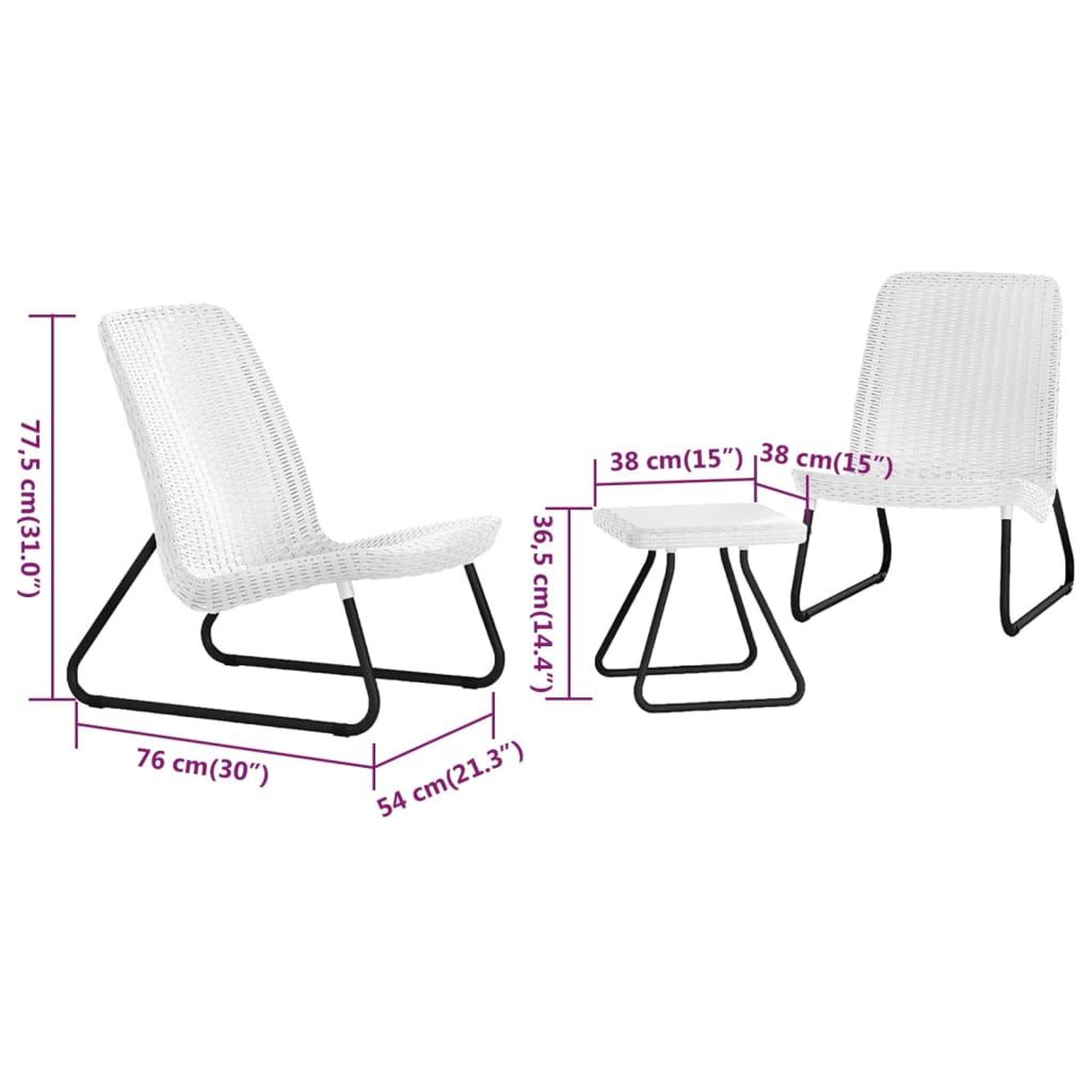 Voir la diapositive 6 : Keter Keter Salon de jardin 3 pcs Rio Blanc 218155