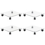 VIDAXL Supports roulants a plantes 4 pcs 35x35 cm Carre Verre trempe