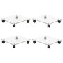 Voir la diapositive 1 : VIDAXL Supports roulants a plantes 4 pcs 35x35 cm Carre Verre trempe