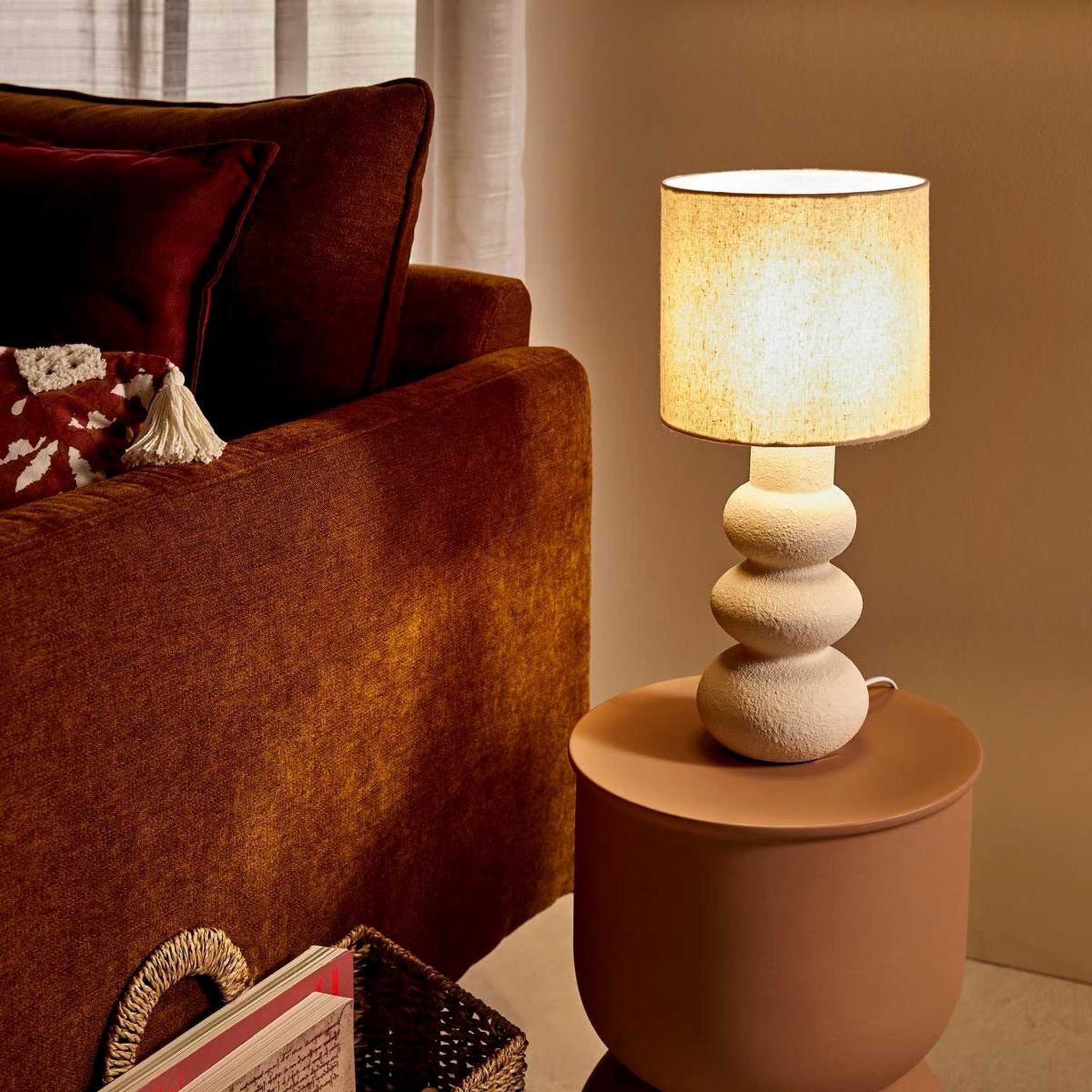 Voir la diapositive 4 : ATMOSPHERA Lampe design en céramique  alitha  42cm beige