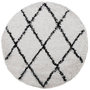 Voir la diapositive 2 : VIDAXL Tapis shaggy a poils longs moderne creme et noir Ø 280 cm