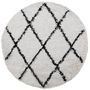 Voir la diapositive 2 : VIDAXL Tapis shaggy a poils longs moderne creme et noir Ø 280 cm