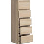 Voir la diapositive 5 : MARKET24 Commode CHELSEA 5 tiroirs - L 41,8 x P 42,2 x H 128,1 - Décor chene sonoma