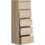 Voir la diapositive 5 : MARKET24 Commode CHELSEA 5 tiroirs - L 41,8 x P 42,2 x H 128,1 - Décor chene sonoma