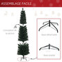 Voir la diapositive 4 : HOMCOM Sapin de Noël artificiel mince dia. 56xH.180 cm 380 branches grand réalisme support métal pliable antidérapant