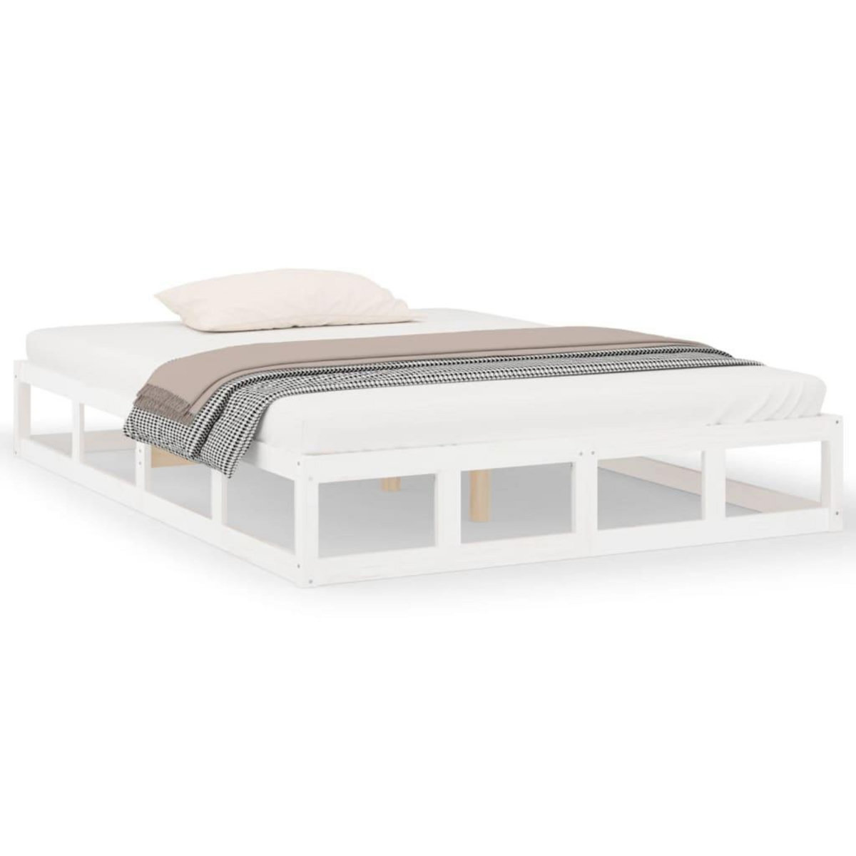 VIDAXL Cadre de lit sans matelas blanc 180x200 cm bois massif