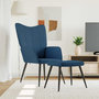 Voir la diapositive 1 : VIDAXL Chaise de relaxation avec tabouret Bleu Tissu