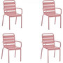 Voir la diapositive 1 : MARKET24 Lot de 4 fauteuils de jardin - Acier - Rose - IRONFT4RZ - 43 x 58 x 86 cm