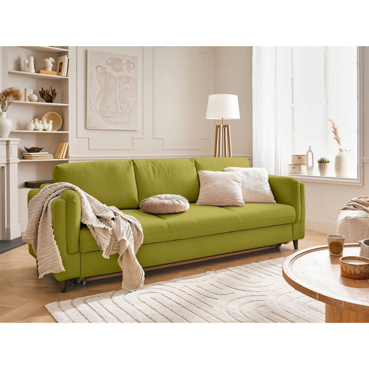 LISA DESIGN Brooke - canapé 3 places - convertible - en velours