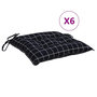 Voir la diapositive 2 : VIDAXL Coussins de chaise lot de 6 carreaux noir 50x50x7 cm